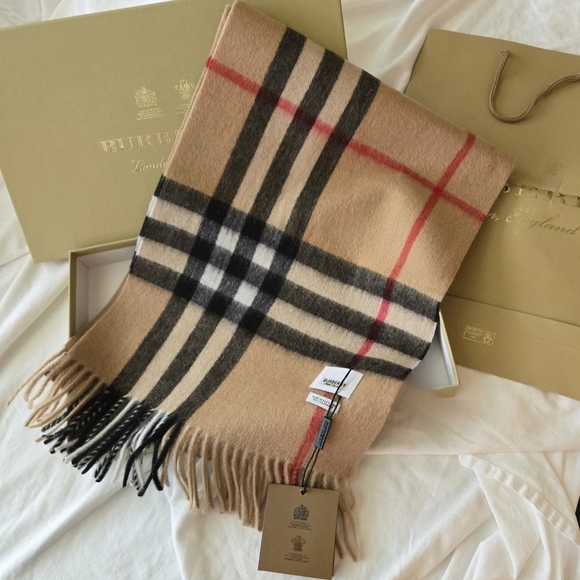 Burberry Tan and Black Checkered Scarf - Picture 1 of 3